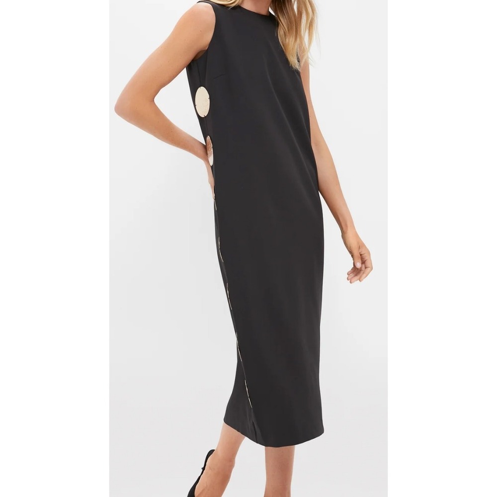 tuckernuck hyacinth house gold medallion zeus midi dress black, women size small
